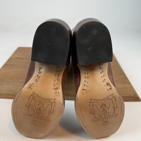 New Womens Tanner Mark Hand Tooled Floral Blunt Toe Western Cowboy Boots Sz 5 M - Picture 7 of 8